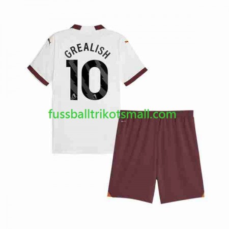 Fußballtrikots Manchester City Jack Grealish 10 Kinder 2023-2024 Kurzarm Auswärts-trikot kaufen